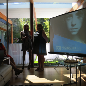 JDFF President Christine Avanti-Fischer introduces Kyla Smith, director of Project Hope 